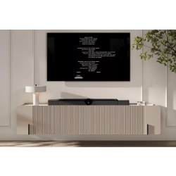 Szafka RTV Malmi 200 cm wisząca - kaszmir / crema bianca / czarny